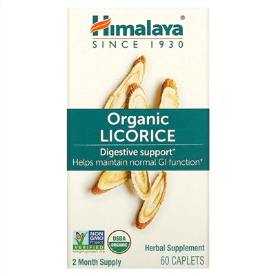 Himalaya, Licorice, органическая поддержка пищеварения, 60 капсул