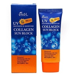 Солнцезащитный крем с коллагеном Ekel Soothing And Moisture Collagen Sun Block SPF50+ PA+++ 70 ml