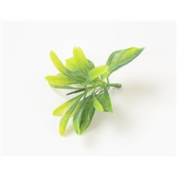 Искусственные цветы, Ветка - лист самшита №1 без литника для венка (1010237) зеленый комбинированный