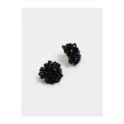 Черные серьги-шарики с каменным бисером 22K11KUPE030