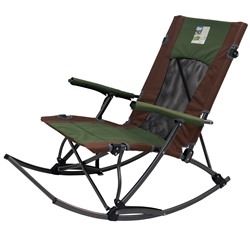 Velton Park Туристическое кресло-качалка (до 120 кг, 56х54х92 см, в чехле, зелёно-коричневый)