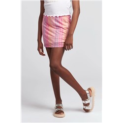 Juicy Couture Girls Pink All-Over Print Ruched Skirt