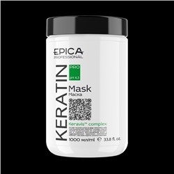 Keratin PRO Маска для реконструкции и глубокого восстановления волос с гидролизованным кератином, комплексом KERAVIS™, маслами карите, кокоса и авокадо, 1000 мл.