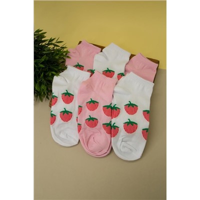 Носки женские "Strawberry Pink and White", р.35-40, 2 пары