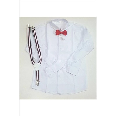 Комбинированный комплект из рубашки для мальчика и галстука-бабочки на подтяжках (5-6-7-8-9-10-11-12), церемония вручения возраста, день рождения TG772637
