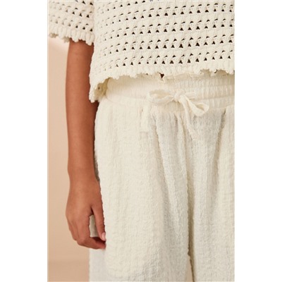 Crinkle Texture Jersey Wide Leg Trousers (3-16yrs)