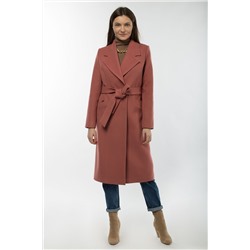 01-10445 Пальто женское демисезонное (пояс) Пальтовая ткань розовый