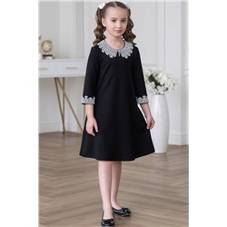 Чёрное школьное платье для девочки ШП-2101- 13 col1
