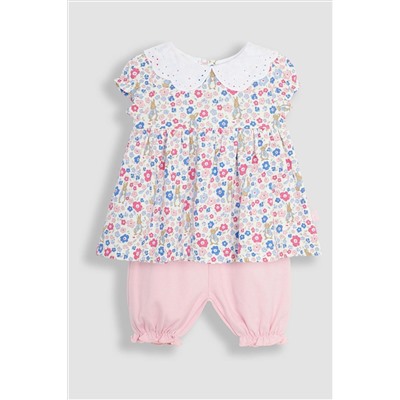 JoJo Maman Bébé 2-Piece Floral Peter Rabbit Top & Shorts Set