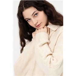 Женский кремовый свитер Mealnj с v-образным вырезом Неожиданная скидка в корзине