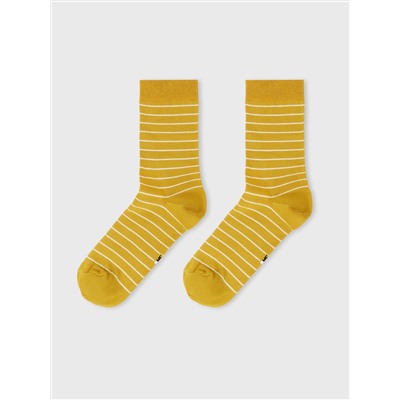 Носки детские желтые с рисунком в полоску