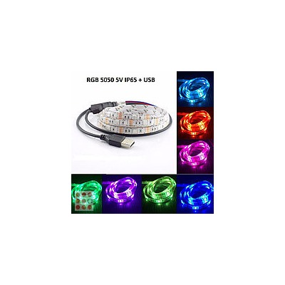 Лента диодная 3м. 30LED/5050 RGB от USB управление с телефона