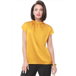Тёмно-жёлтая шёлковая блузка