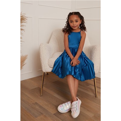 Chi Chi London Pleated Satin Flower Girl Dress