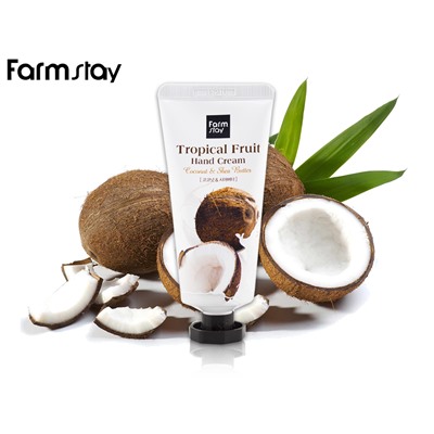 FarmStay Крем д/рук Tropical Fruit Coconut&Shea Butter Кокос и Масло Ши, 50мл