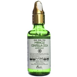 Ekel Miracle Centella Cica Ampoule AHA/BHA/PHA Green Сыворотка для лица с кислотами и экстрактом центеллы азиатской 50мл