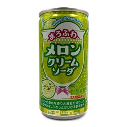 Напиток б/а газ. со вкусом сливочной дыни Melon Cream Sangaria, Япония, 190 мл
