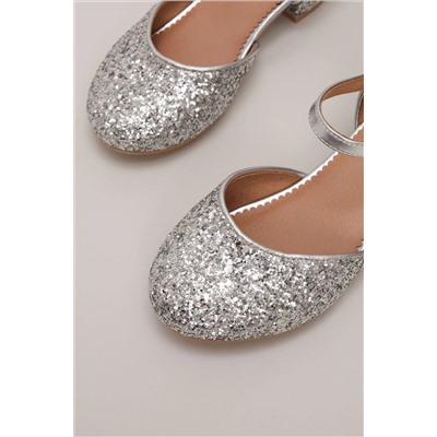 Phase Eight Silver Metallics Glitter Heeled Shoes