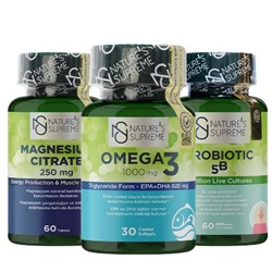 Набор Nature's Supreme Magnesium + Omega 3 + Пробиотик