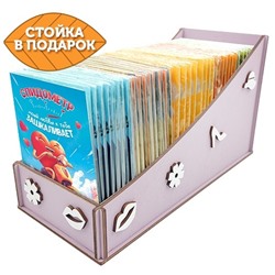 Pink box с открытками с шоколадом (80шт)