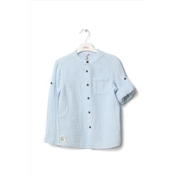 Рубашка из муслиновой ткани с круглым вырезом для мальчика 23YNC123113