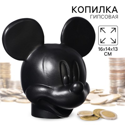 Копилка Микки Маус, гипс, 16х14х13 см, черный, DISNEY