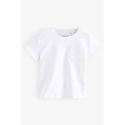3 Pack Short Sleeve Cotton Scallop Edge T-Shirts (3mths-7yrs)