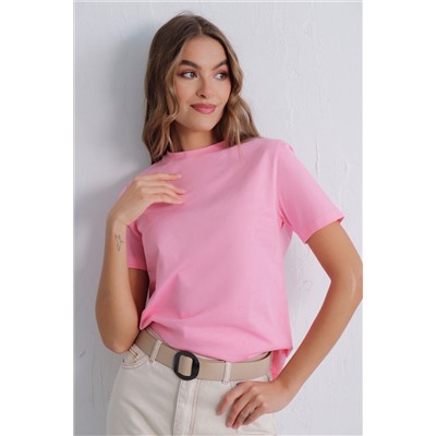 11067 Базовая футболка из хлопка нежно-розовая (остаток: 40)