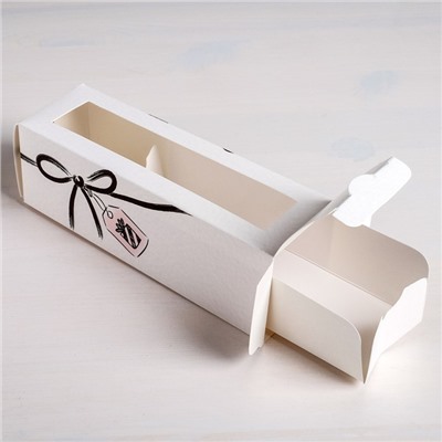 Коробка для макарун, кондитерская упаковка, «Тебе» 18 х 5.5 х 5.5 см