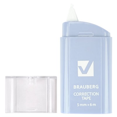 Корректирующая лента BRAUBERG COMPACT PASTEL, 5 мм х 6 м, корпус ассорти, блистер, 272495