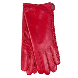 Женские демисезонные перчатки из натуральной кожи, цвет красный