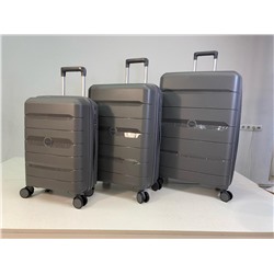 Набор из 3-х чемоданов с расширением 23102 Темно-серый