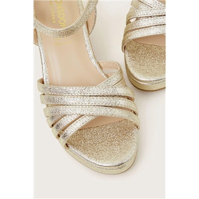 Monsoon Gold Sparkle Sandals