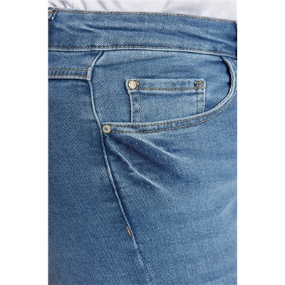 Голубые джинсы-клеш с высокой талией TBBAW24CJ00029
