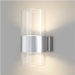 Настенный светодиодный светильник со стеклянным плафоном
                     Eurosvet  40021/1 LED хром/прозрачный
