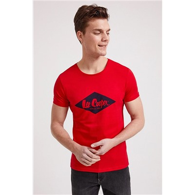 Мужская футболка Summerlogo с круглым вырезом красная 202 LCM 242008