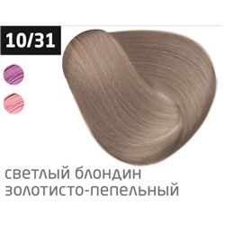 OLLIN color 10/31 светлый блондин золотисто-пепельный 100мл перманентная крем-краска для волос