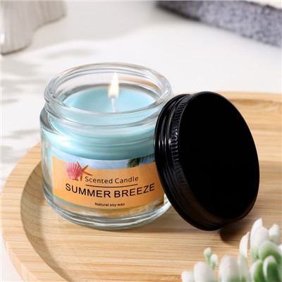 Свеча ароматическая "Scented Candle, Summer Breeze", Свежесть, 5*5см, 140 гр