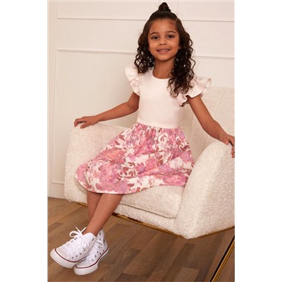 Chi Chi London Girls Ruffle Floral Print Midi Dress