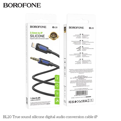 Аудио Адаптер BOROFONE BL20 Lightning - 3.5mm AUX (черный)