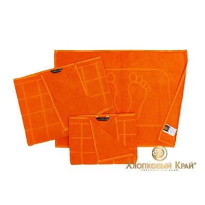 полотенца махровые Клетка оранж
