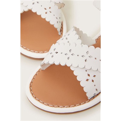 Monsoon Cross-Over Leather White Sandals