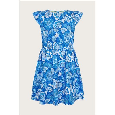 Monsoon Blue Heritage Fruit Print Dress