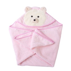 Детское полотенце с капюшоном Розовый