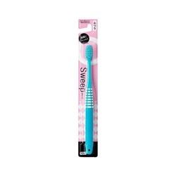 EBISU КОМПАКТНАЯ 4-рядная зубная щётка с ПЛОСКИМ срезом щетинок и ПРОРЕЗИНЕННОЙ ручкой для максимального очищения, средней жёсткости / 360