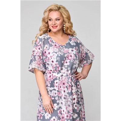 Платье Mishel Style 1124 серый/розовый