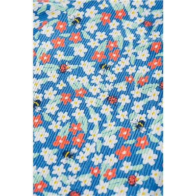 Frugi Blue Crinkle Jersey Floral Fun Print Culottes