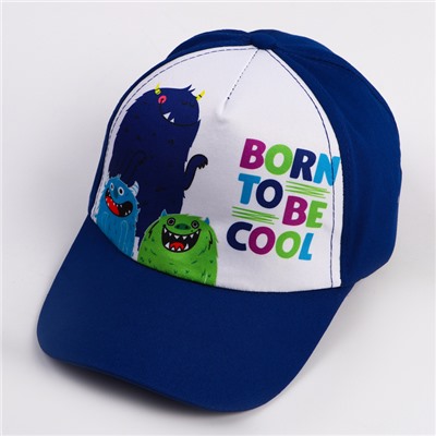 Кепка детская для мальчика Born to be cool, цвет синий, р-р 52-54, 5-7 лет