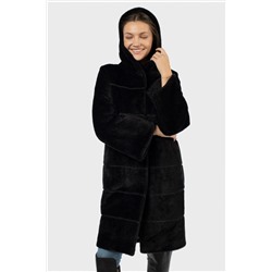 02-3176 Пальто женское утепленное Ворса черный
