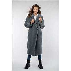 02-2493 Пальто женское утепленное Искусственный мех серый